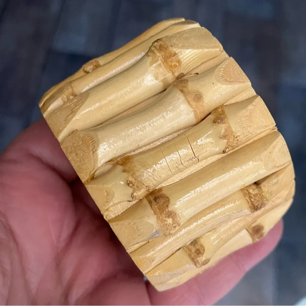 6 Linen N Things Vintage Bamboo Napkin Rings Never Used